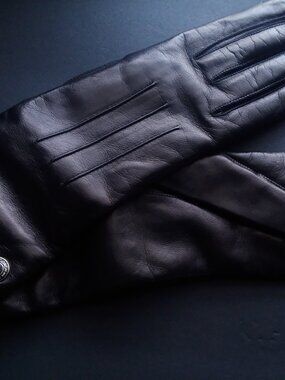 Women's Coach New York Genuine Leather Driver Dinner Date Cashmere Gloves Small